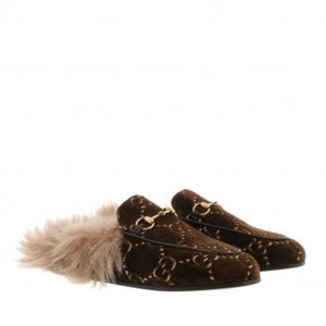 Gucci Velvet Princetown with Fur